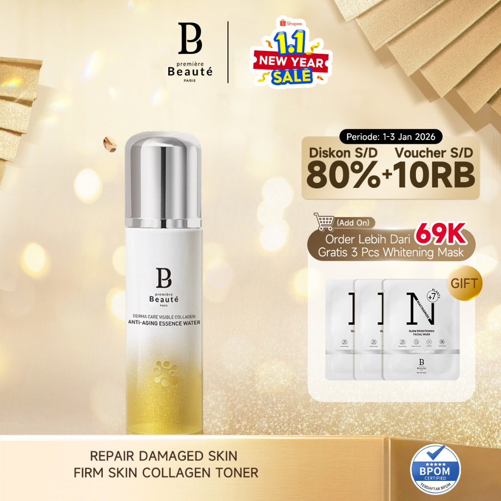 PREMIERE BEAUTE Toner Collagen DERMA CARE VISIBLE COLLAGEN ANTI-AGING ESSENCE Repair Toner 100ML Rebuild Whitening memberikan hasil yang sangat efektif melembabkan[BPOM]