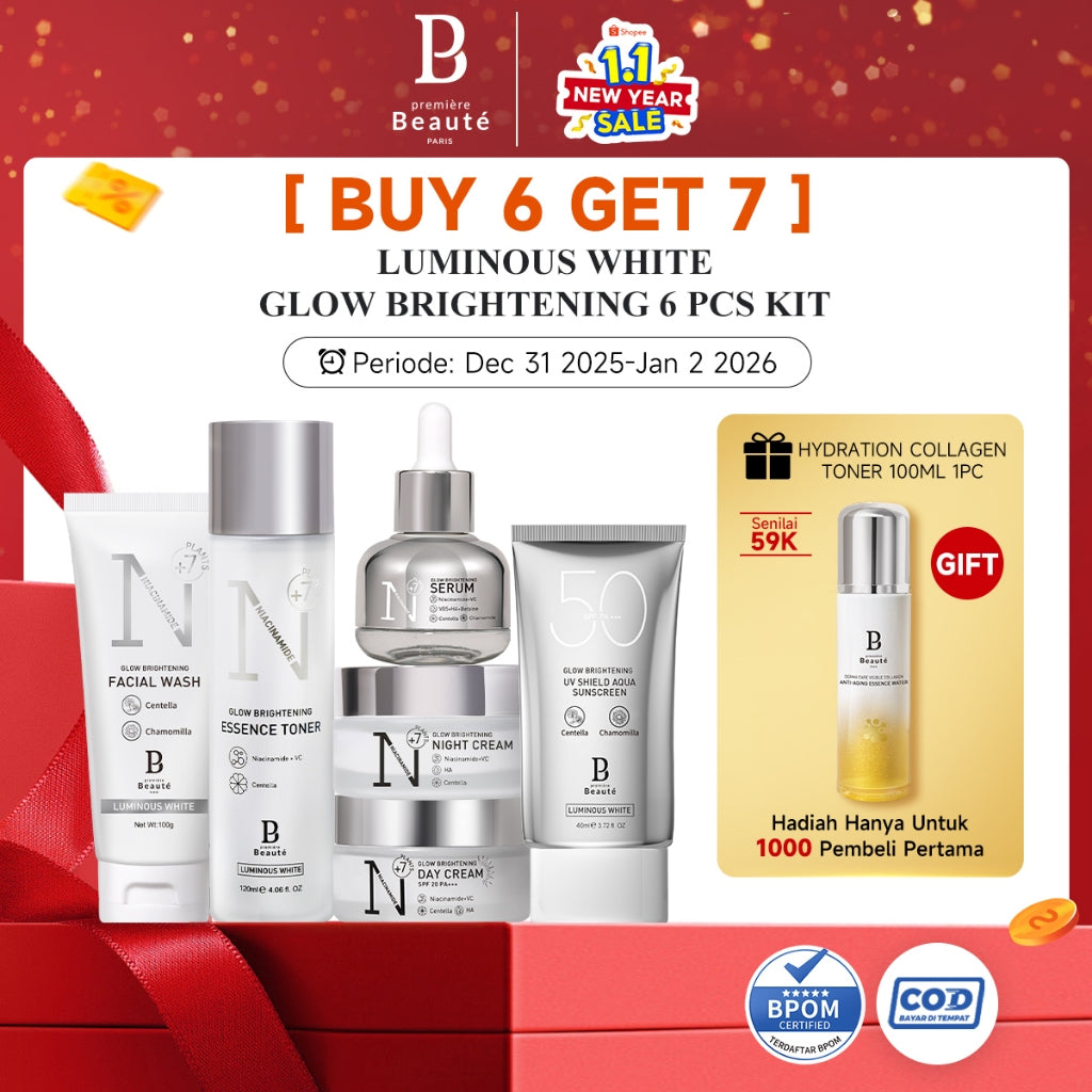 PREMIERE BEAUTE [BUY 6 GET 7] [New Year Gift] Whitening Skincare 6pcs Set [BPOM] Skincare Series Luminous White Glow Whitening