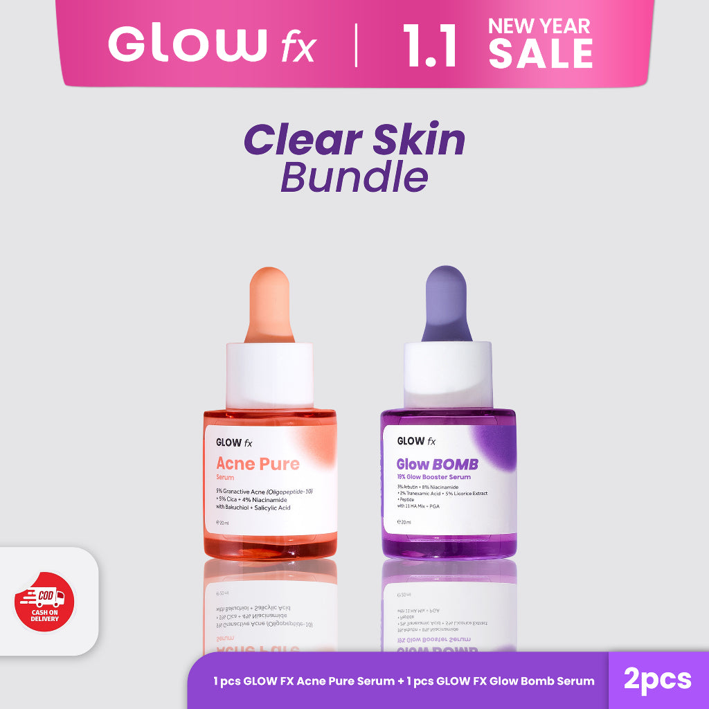 [Clear Skin Set] GLOW FX Glow Bomb Serum 20ml 19% Brightening Power + Brightening Acne Pure Serum