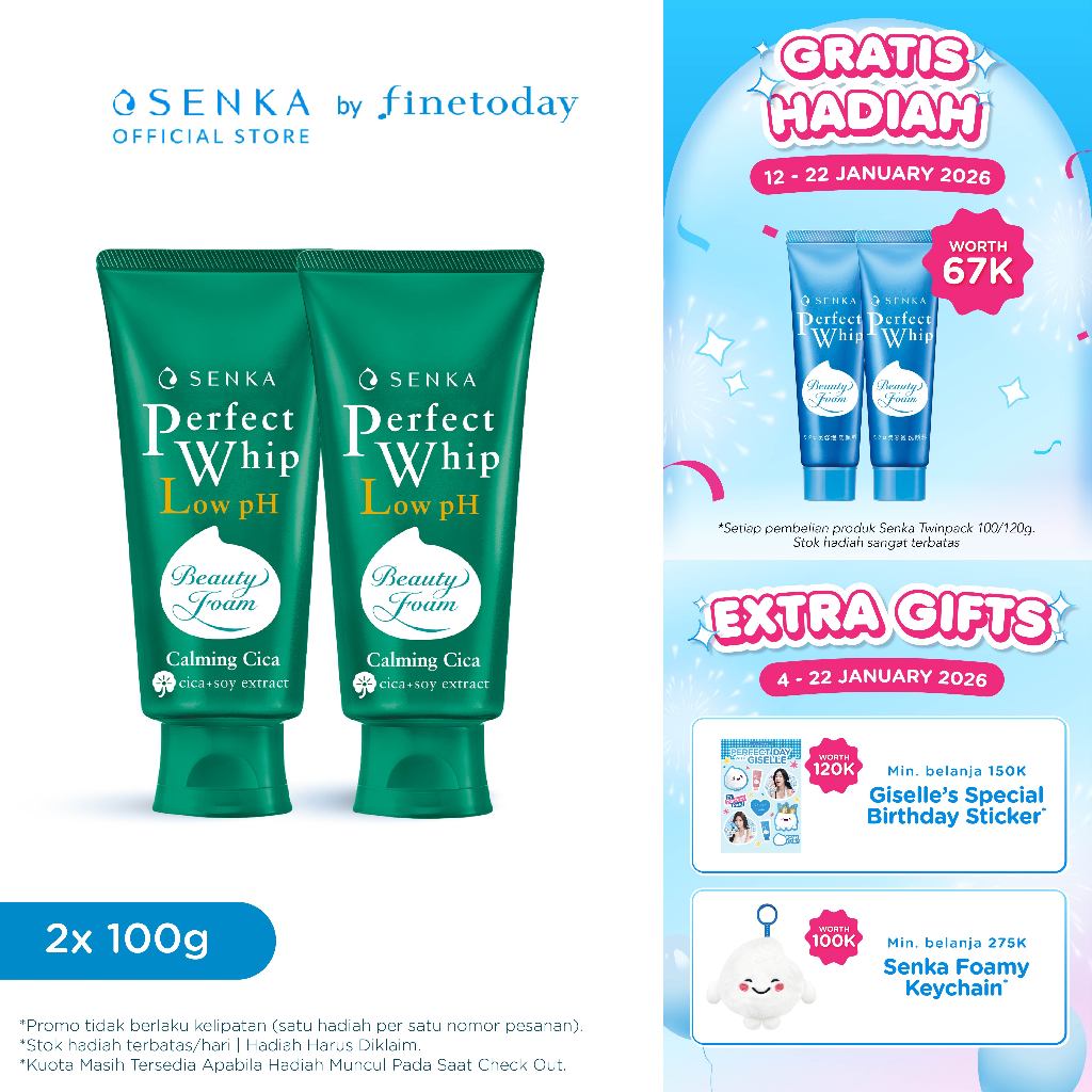 [TWINPACK] SENKA Perfect Whip Low pH Calming Cica 100gr [BUY 2 GET 4 Kuota Terbatas/Hari]