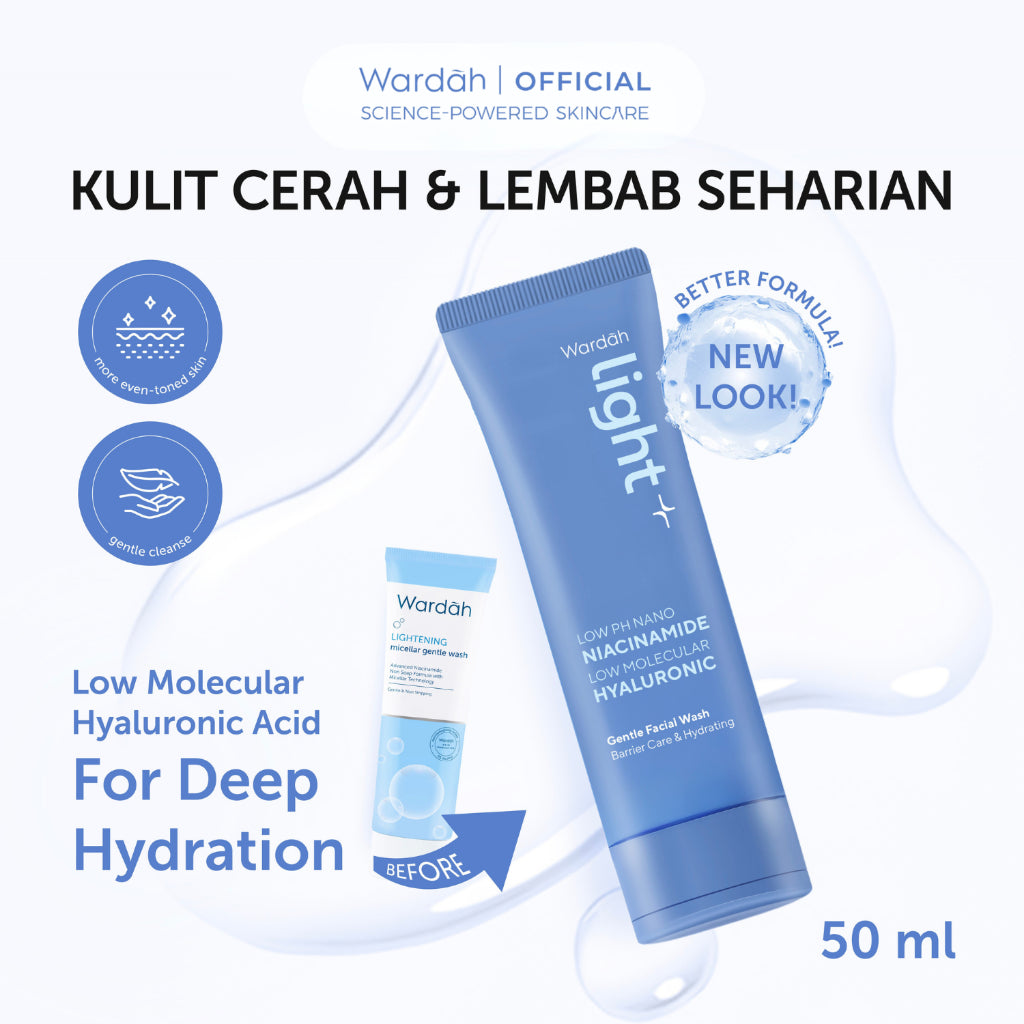 WARDAH Face Wash All Series Acnederm C Defense Lightening Perfect Bright Nature Daily Crystal Secret Renew You Hydra Rose NMF Amino Gel Cleanser Skincare