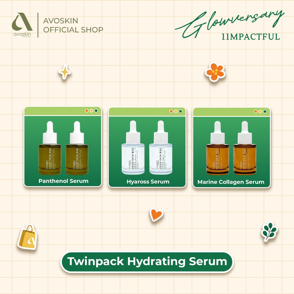 Avoskin Twinpack Hydrating Serum (2pcs) - Your Skin Bae