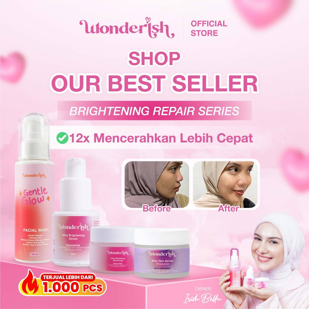 Bundling Wonderish - Paket Treatment Brightening Repair (Serum, Facial Wash, Brightening Moisturizer, & Skin Barrier Moisturizer) by Irish Bella