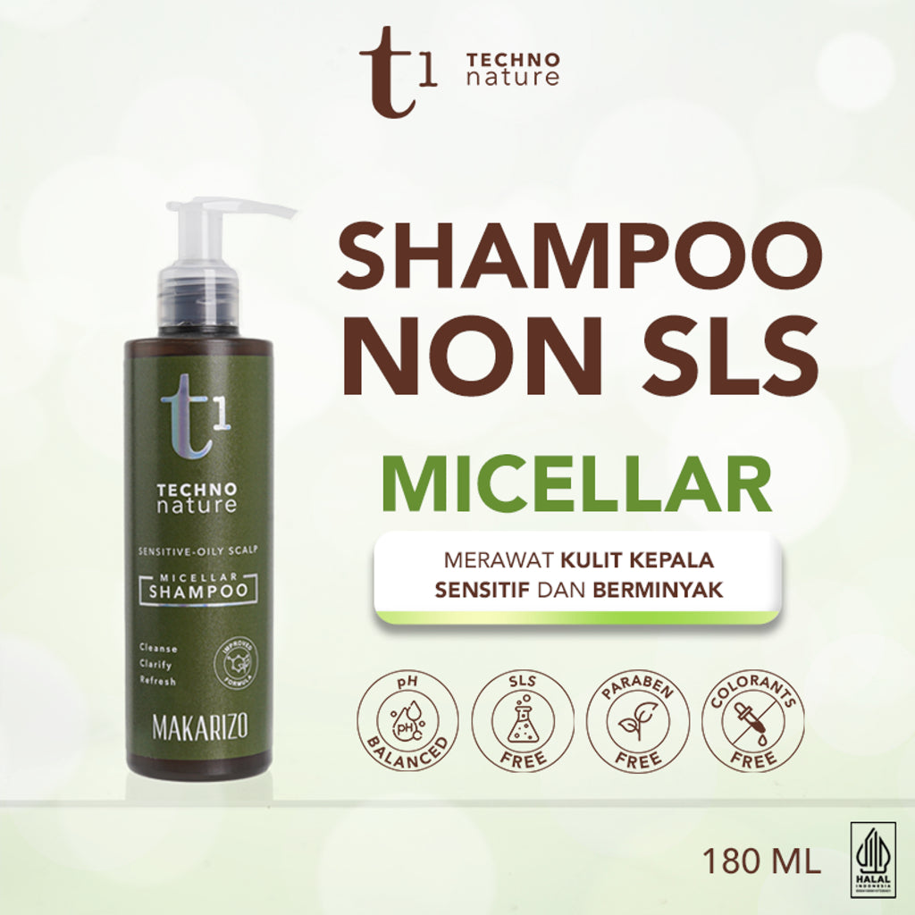 Makarizo T1 Techno Nature Micellar Shampoo 180 mL - Shampo Bebas Sulfat
