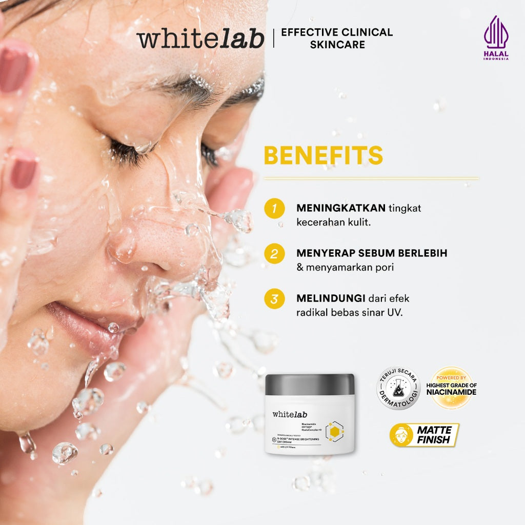 Whitelab Day Cream Brightening  - Pelembap Krim Pagi Pencerah Wajah Untuk Kulit Oily N-Dose+ 2.0