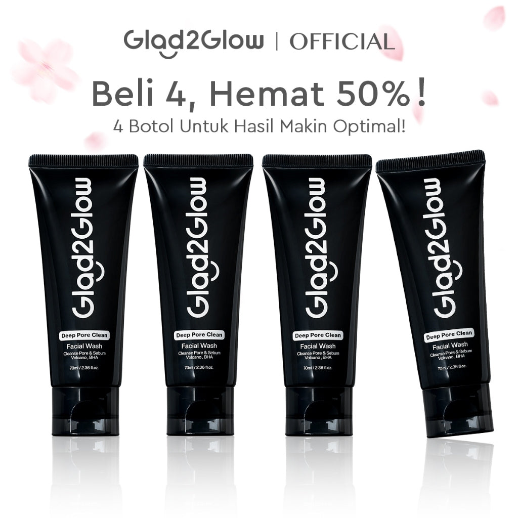 [NEW]Glad2glow Volcanic Ash+BHA Deep Pore Clean Facial Cleanser Mencegah Komedo Face Wash g2g