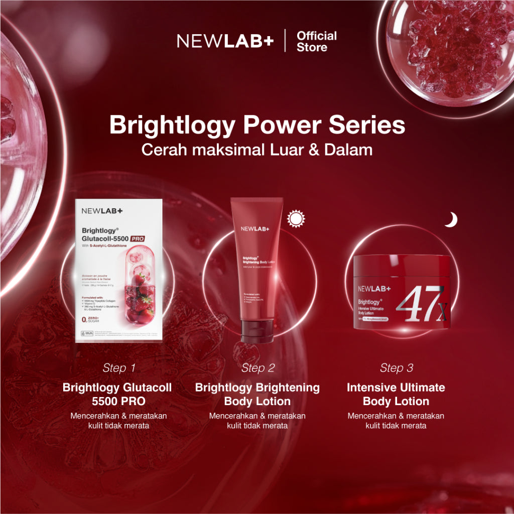 [New Launch] NEWLAB Brightlogy GlutaColl-5500 - PRO Mini | Collagen Glutathione Drink | S-Acetyl-L-Glutathione | Membantu kulit lebih  cerah  &  sehat | 7  Sachet