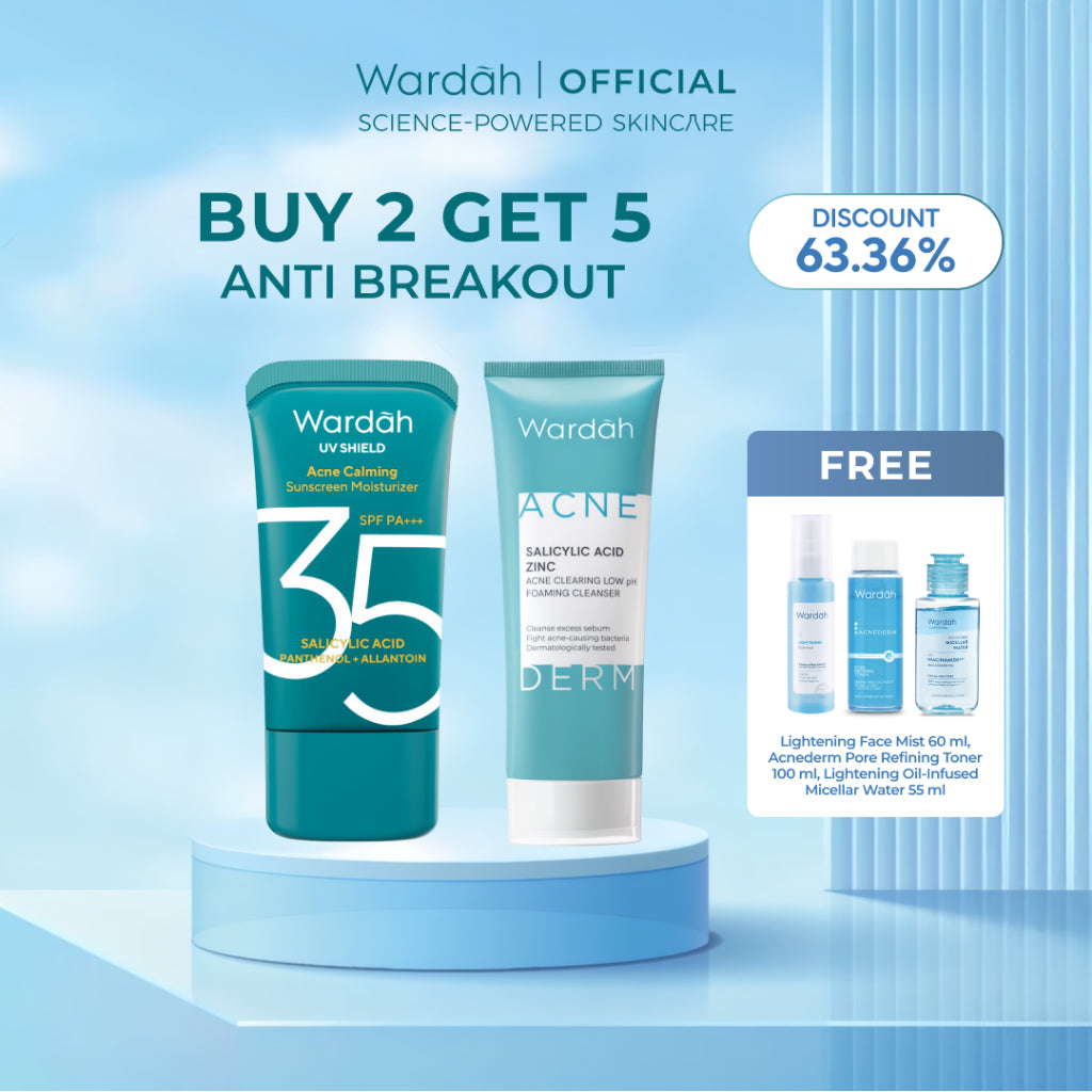 NEW WARDAH Paket Face Wash Gentle Low Ph Lightening Sunscreen UV Shield SPF 35 SPF 50 Sabun Cuci Muka Untuk Semua Jenis Kulit Tanpa Rasa Ketarik Menghidrasi dan Menenangkan Kulit Sunscreen UV Shield Skincare Routine Perawatan Kulit - Skincare