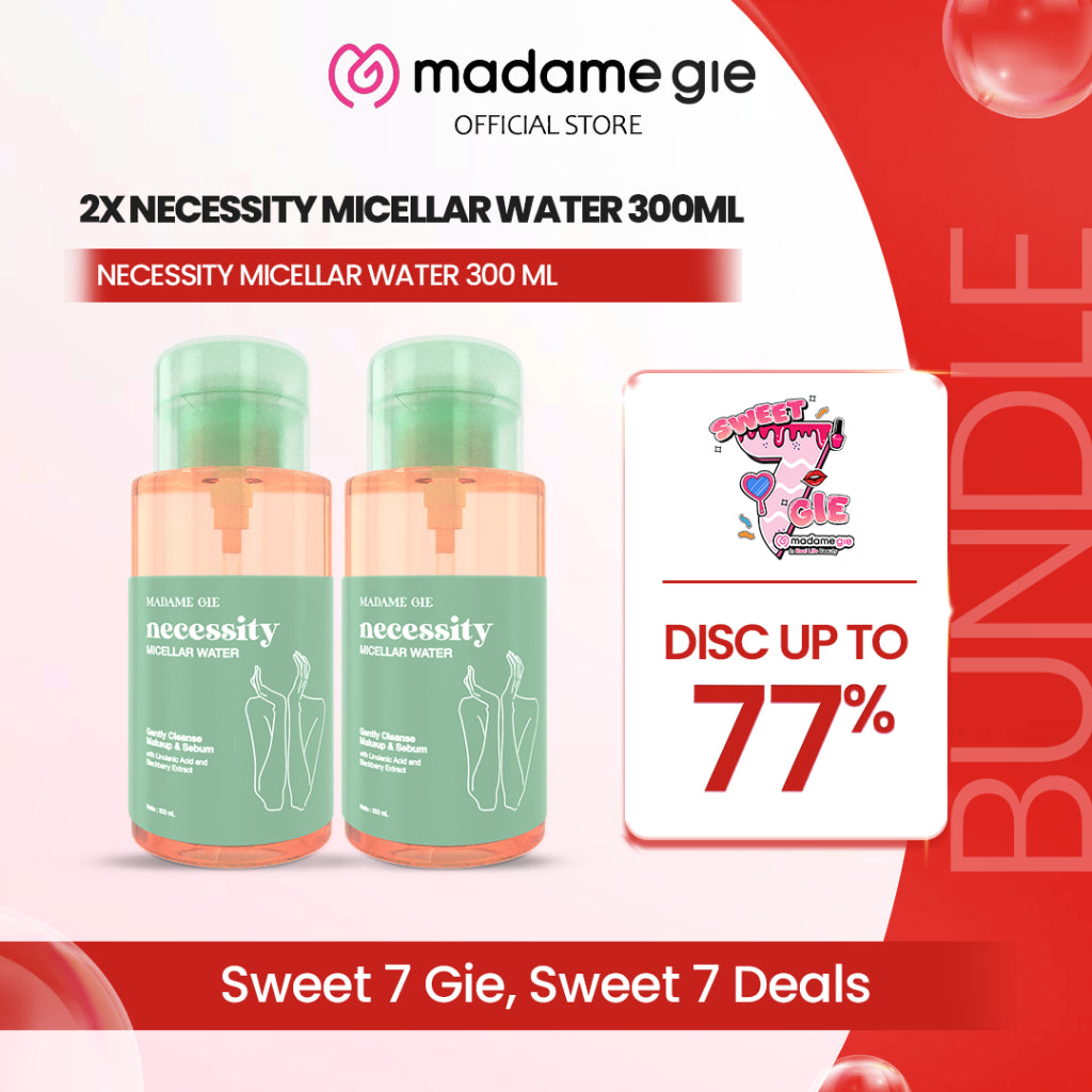 2X Madame Gie Necessity Micellar Water 01 300ml - Make Up Remover Cleansing Water for All Skin Type