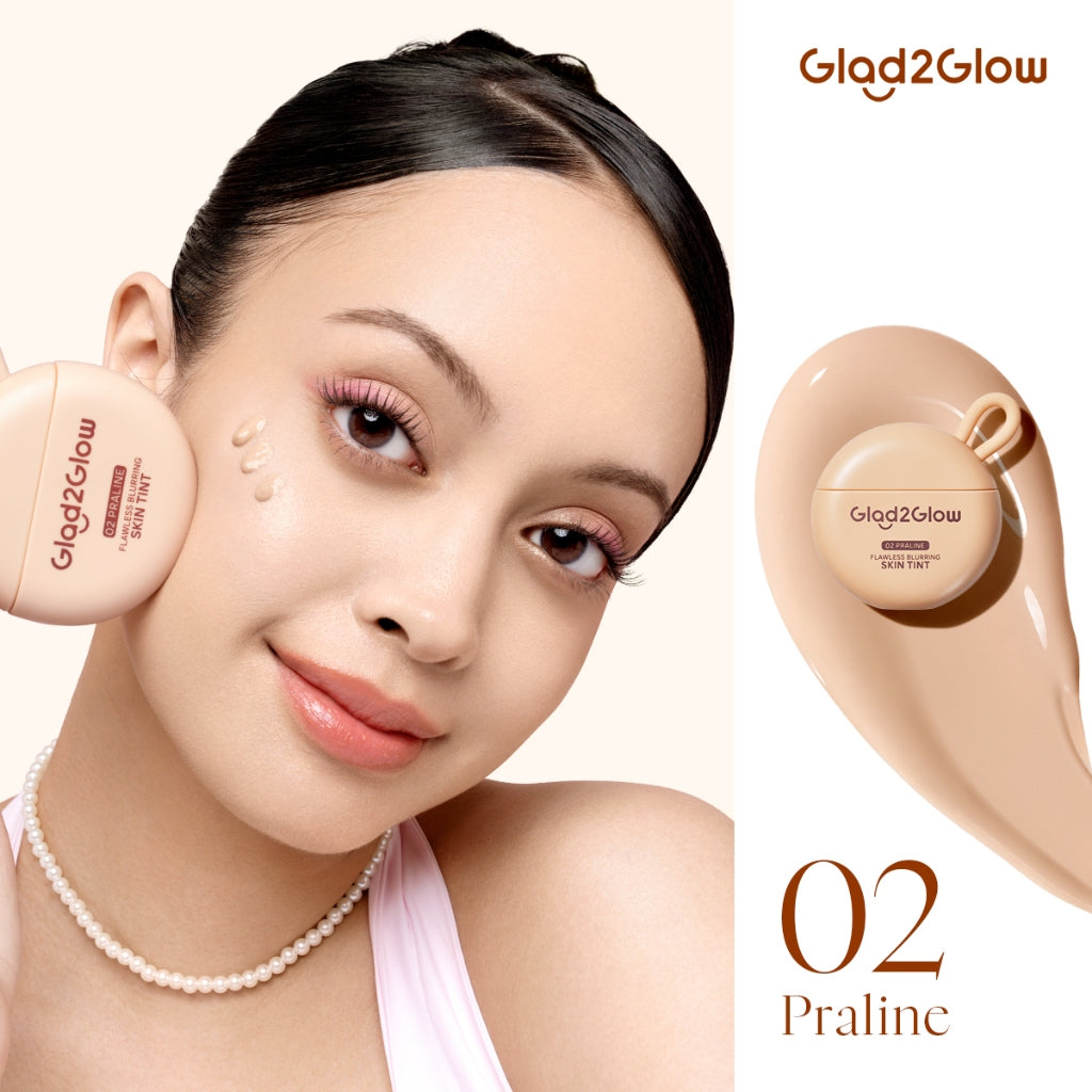 [NEW LAUNCH] Glad2Glow FLAWLESS BLURRING SKIN TINT 30G Concealer Foundation Bedak padat Make up Lightweight Coverage Long-lasting 12-Hour Soft-Focus Flawless Skin oil-control  Bio-Mimetic Film Technology Squalane Care g2glow official store
