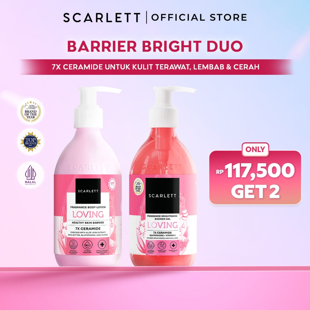 Scarlett Whitening Bundle Extra Cerah - Fragrance Brightening Body Lotion Bright Mood Booster