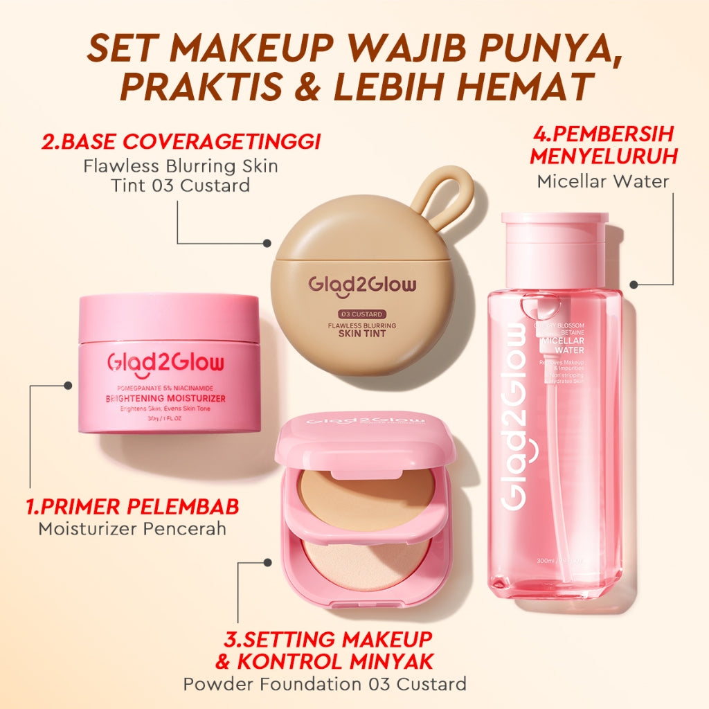 [NEW LAUNCH] Glad2Glow FLAWLESS BLURRING SKIN TINT 30G Concealer Foundation Bedak padat Make up Lightweight Coverage Long-lasting 12-Hour Soft-Focus Flawless Skin oil-control  Bio-Mimetic Film Technology Squalane Care g2glow official store