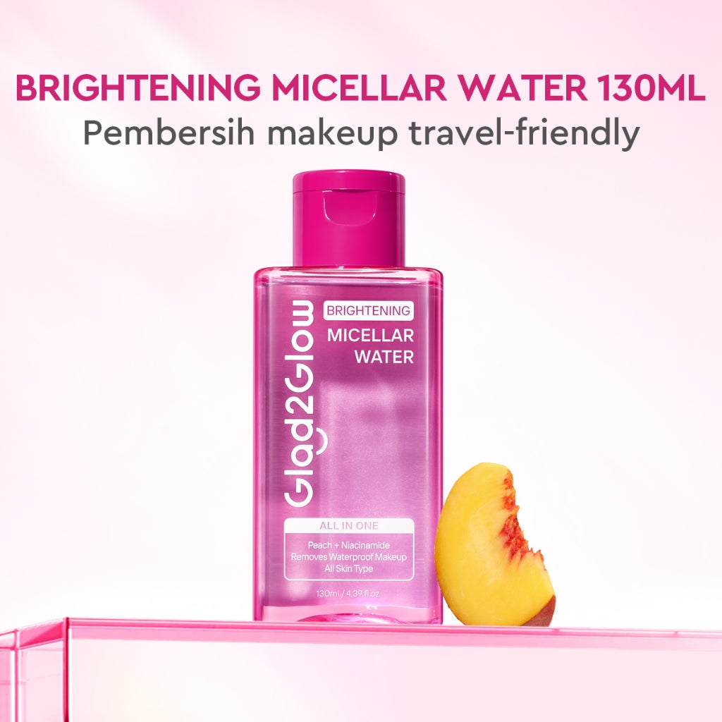[NEW LUNCH] Glad2Glow Brightening Micellar Water 300ml Untuk Semua Kulit Lembut Cepat Menghapus Makeup & Mencerahkan kulit Penghapus Makeup Waterproof Hapus Riasan Tahan  dan Tanpa Iritasi g2glow official store