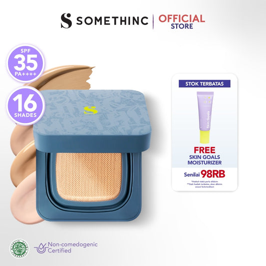 SOMETHINC HOOMAN Breathable Cushion Cover SPF 35 PA++++ - Cushion Dengan Skin Matte Finish Anti Greasy, Anti Cakey, Dan Anti Cracking | Mampu Menyamarkan Pori, Meratakan Warna Kulit, Ringan Digunakan Di Wajah, Memproteksi Kulit Dari Sinar Matahari