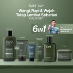 [KAHF BUNDLE 6IN1 PAKET PERAWATAN LENGKAP : WANGI, RAPI, & WAJAH TETAP LEMBUT SEHARIAN] Paket Complete Grooming (Face Wash + Sunscreen Moisturizer + Body Wash + Deodorant + EDT + Pomade/Hair Powder) - Approved by Barber and Suitable for Daily Use