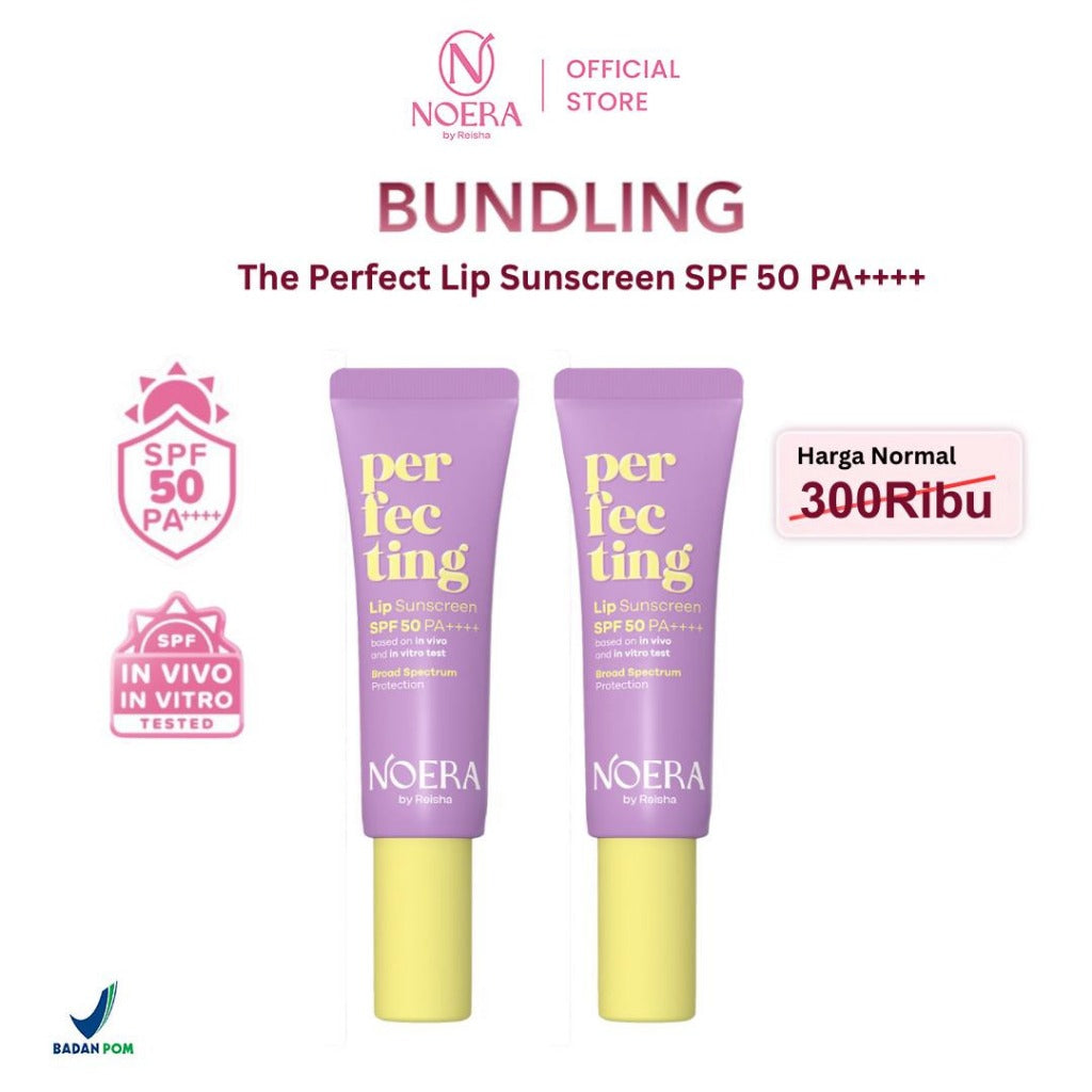 Noera 2 Pcs Lip Sunscreen SPF 50 PA++++ | Lip Sun Protect | Plump & Glow with Copper Tripeptide and Vitamin C