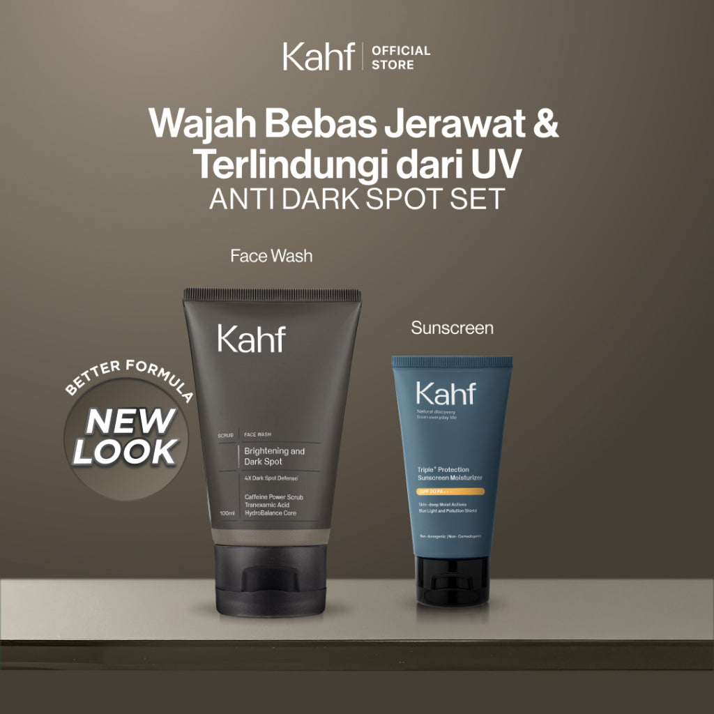 [KAHF BUNDLE 2IN1 PAKET PERAWATAN WAJAH : BEBAS JERAWAT & TERLINDUNGI UV] Paket Face Care Expert Complete Kit (Face Wash + Sunscreen Moisturizer) - Suitable for Daily Use