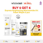 Whitelab Paket Wajah Brightening Niacinamide Facial Wash, Toner, Serum, Day & Night Moisturizer - 5 pcs N-Dose+ 2.0 Skincare