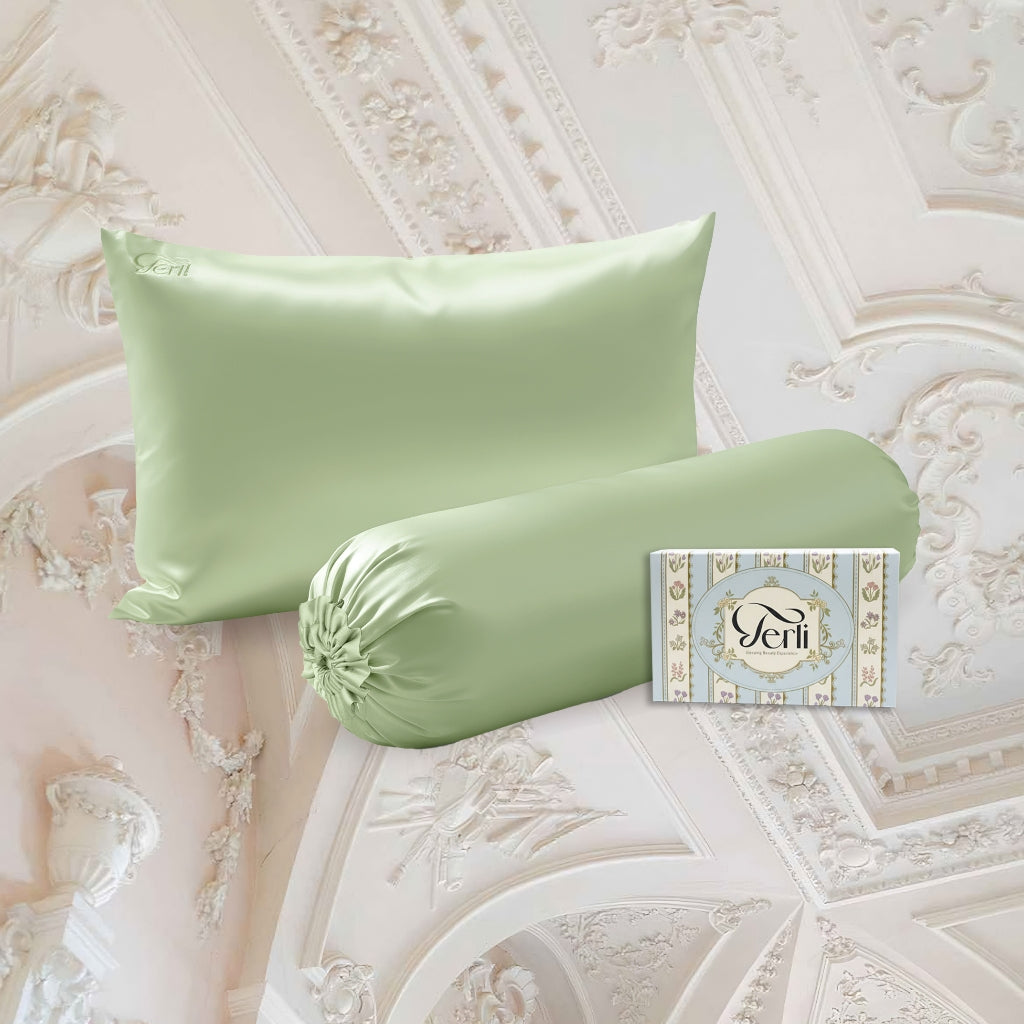 BUNDLE Sarung Bantal dan Guling Set PREMIUM Satin Silk Beauty Boost Pillowcase dan Bolster Case