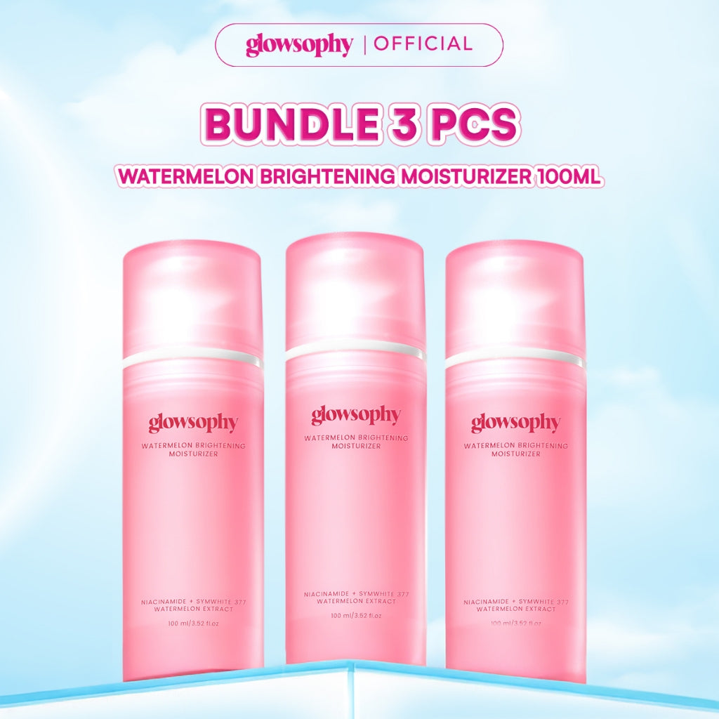 Glowsophy Watermelon Brightening Moisturizer Gel 100ml - Pelembab Wajah Ringan Mencerahkan Kulit dan Meratakan Warna Kulit Kusam Krim Siang dan Malam Perawatan Kulit Ekstrak Watermelon Pelembab Esensi Wajah Perawatan Kulit Pembersih