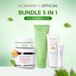 ACNAWAY Bundle 5 in 1 Ultimate Acne Care – Rangkaian Skincare Jerawat Komplit Untuk Semua Jenis Kulit | Dry Skin Kit, Oily Skin Kit, Daily Skin Solution | facial wash cleanser moisturizer gel moist cream sunscreen acne spot acne treatment gel mask masker