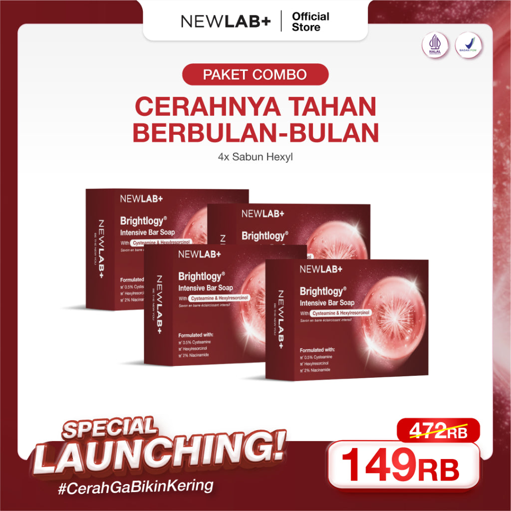 [PAKET HEMAT] NEWLAB Brightlogy Intensive Ultimate Soap Bar - Sabun Badan Memutihkan &  Mencerahhkan, Meratakan warna kulit dan lembap