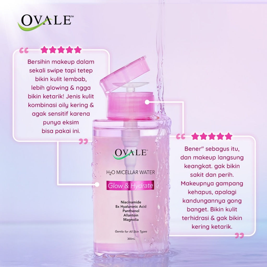 Ovale Micellar Water Brightening 300ml | Natural H2O | Cleansing, Glow & Hydrate - REALMEN BEAUTY