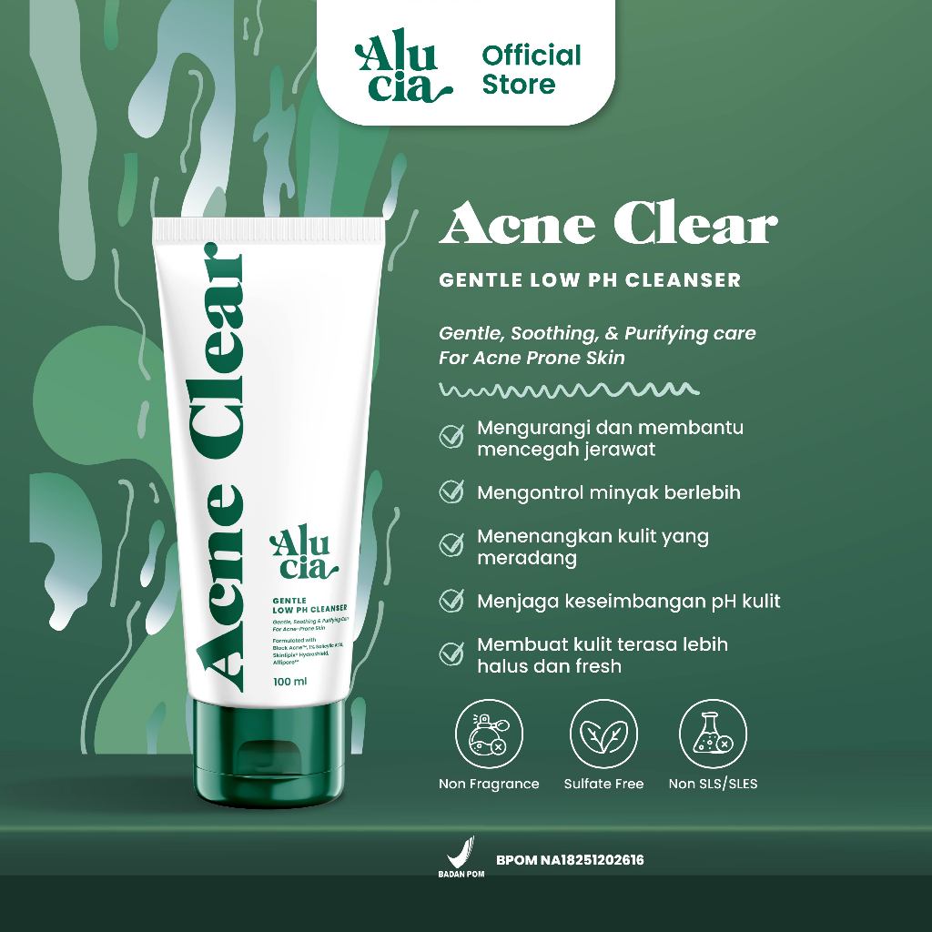 [BUNDLE ACNE & GLOW] ALUCIA Well-Glow! and Acne Clear Gentle Low pH Cleanser with 1% Salicylic Acid Facial Face Wash Sabun Cuci Muka Acne Prone Skin Normal Sensitive Skin Low pH 5.0 - 5.5 by Alucia Official