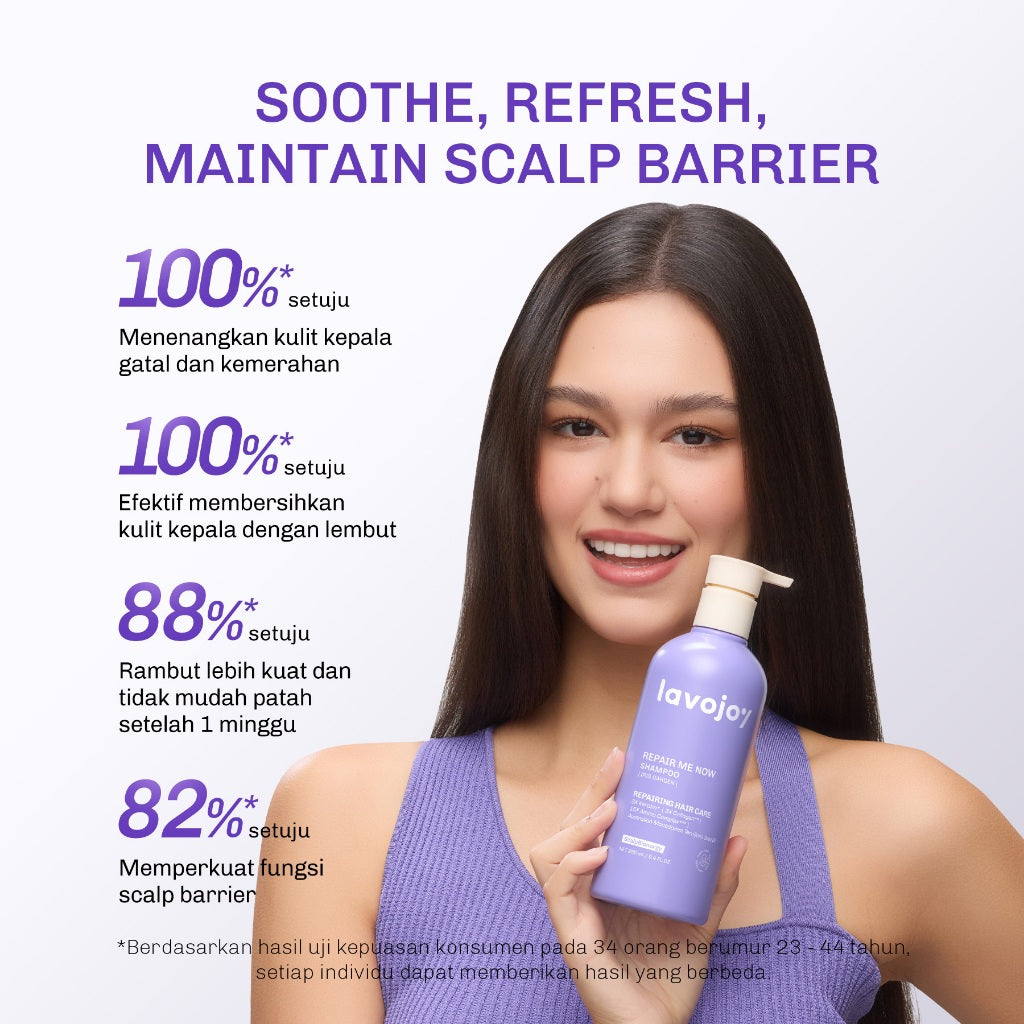 [NEW LAUNCH] Lavojoy Repair Me Now Shampoo Iris Garden 280ml  | Perbaikan Rambut Rusak Intens Dengan 3× Keratin + Ceramide Boost + ScalpBioEnergy Hydration Care | 3x Lebih Lembut, Lalus, Tanpa Mengiritasi
