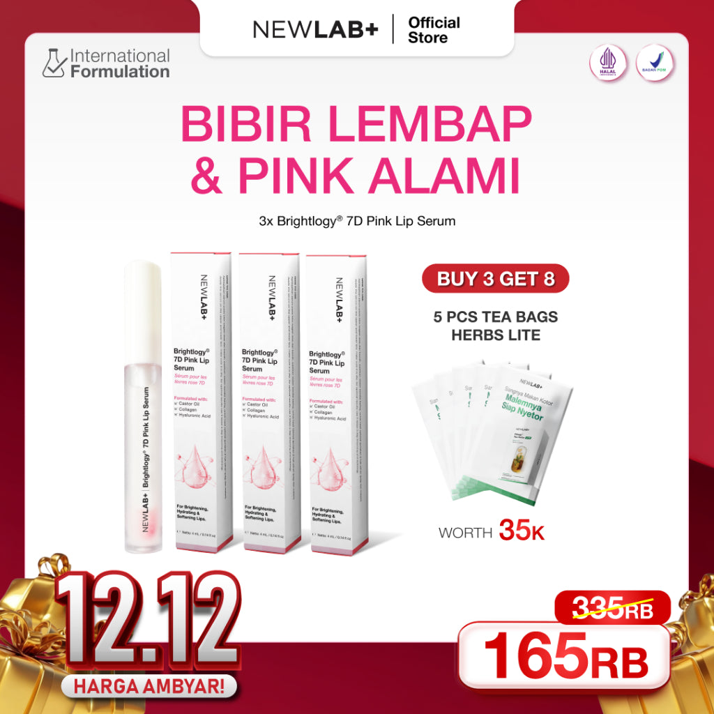 NEWLAB Brightlogy Pink Lip Serum | Lip Care untuk Bibir Gelap | Serum Bibir Mencerahkan | Pelembap Bibir 4ml