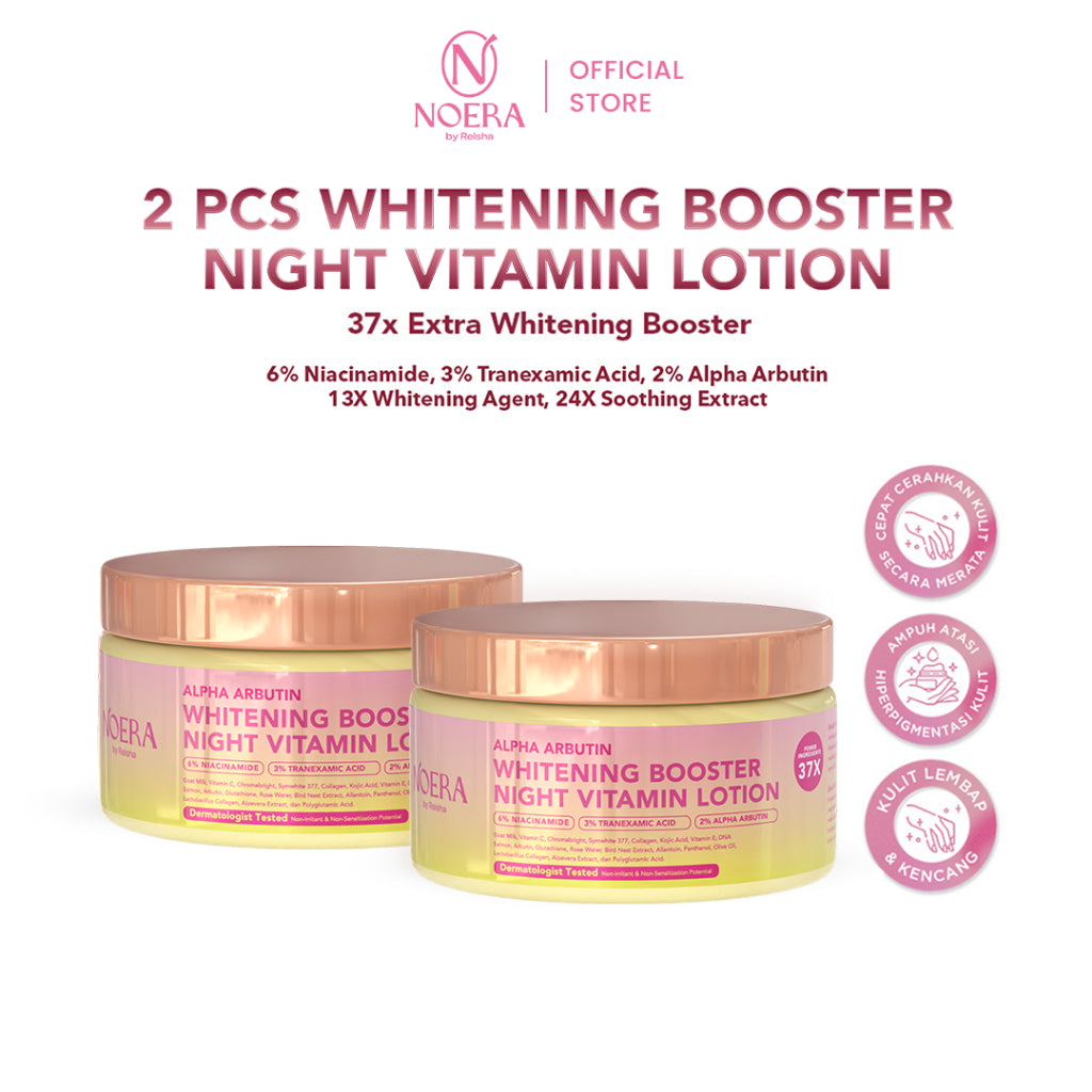 Noera Bundling 2 Box Whitening Booster Night Vitamin Lotion | Hb Dosting Pemutih kulit