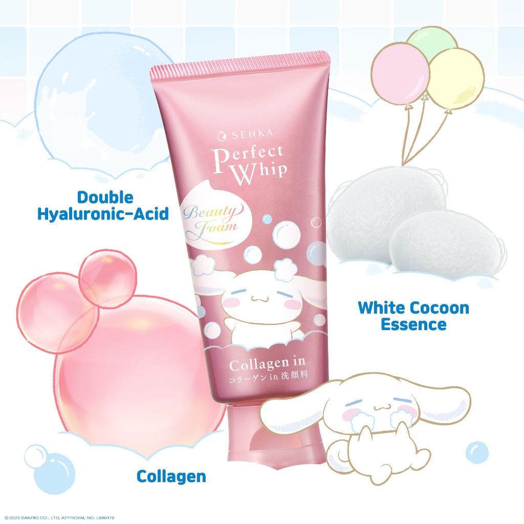[TWINPACK] SENKA Perfect Whip Collagen In Cinnamoroll Edition 120gr [BUY 1 GET 1 Hadiah Terbatas/Hari]