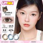 UYAAI softlens 14.5MM Minus 0.00 s/d -6.00 Mata Korea seri BUBBLE Sepasang LENSA KONTAK 6Bulan