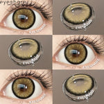 Eyeshare Softlens Minus(0.00~-10.00) 14.5mm Gray Brown Minus Softlen Diamond Big Eyes