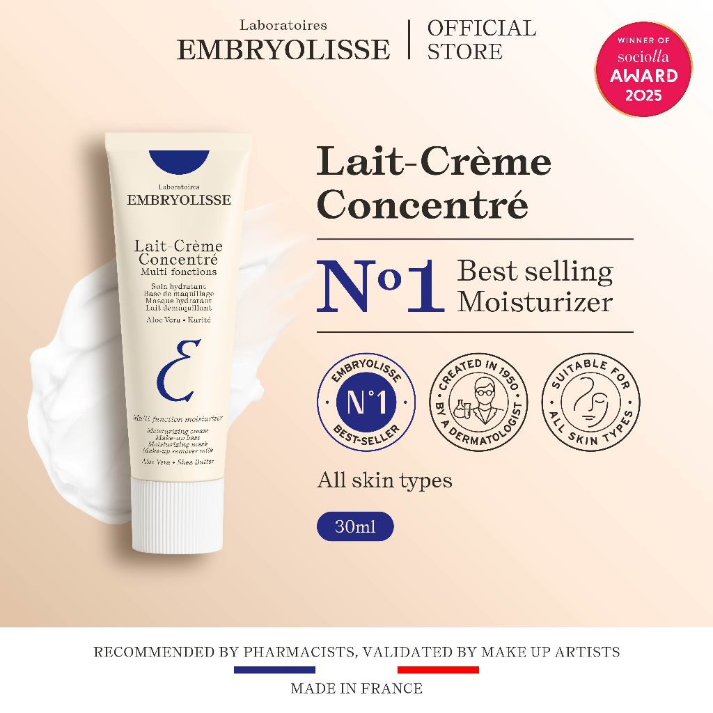 Embryolisse Lait-Creme Concentre 30ml 6 IN 1 Pelembab Wajah Makeup Cleanser Base Primer Makeup