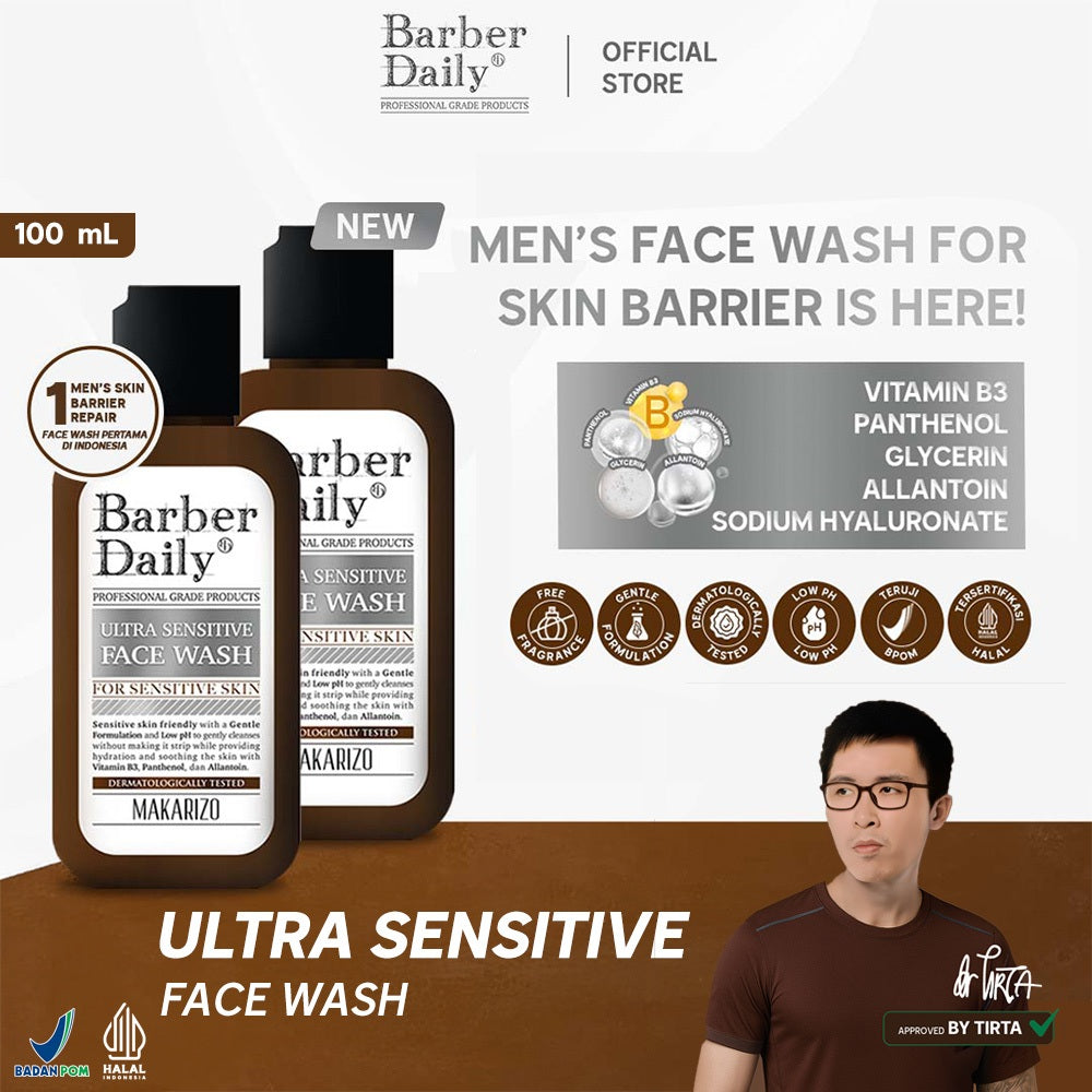Dual Pack Barber Daily Ultra Sensitive Face Wash 100mL