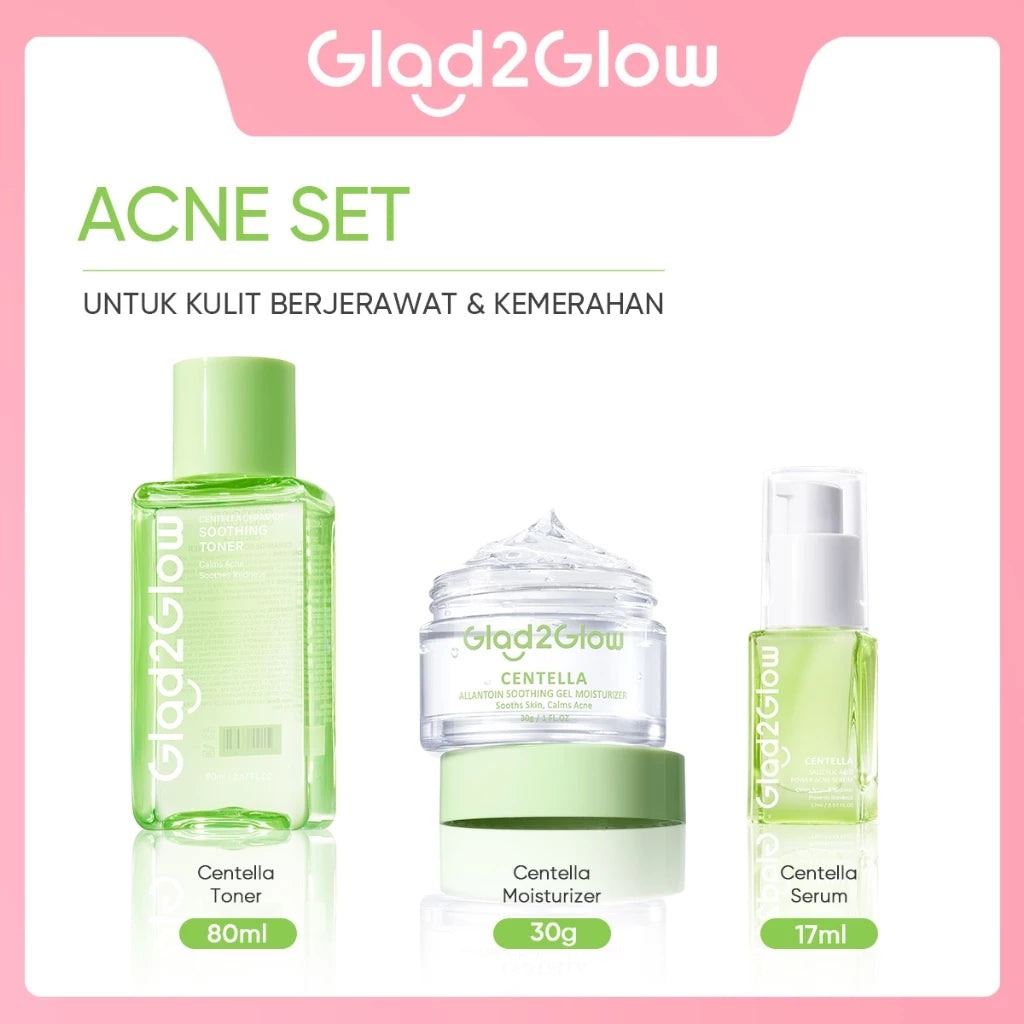 Glad2Glow Toner Complete Series 80ml-Brighten/Acne Toner/Barrier/Exfoliating toner-Skincare toner badan face mist hydrating toner centella toner wajah eksfoliasi water g2g toner hydrating gloglowing brightening exfoliasi glycolic madeca g2g official store
