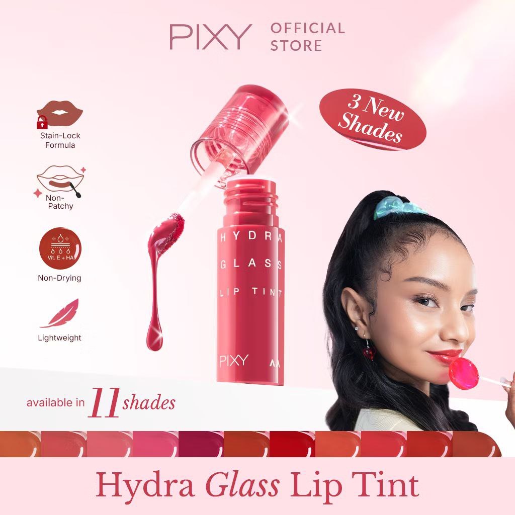 Pixy Hydra Glass Lip Tint Glossy Tahan Lama / Lip Tint Pixy