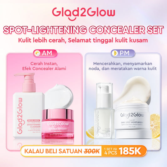 [SPOT-LIGHTENING] Glad2Glow 377 Dark Spot Concealer  bundle 4PCS Skincare Paket-SymWhite 377 Moisturizer+ 377 Serum+Cleanser +Niacinamide Day Cream Memperbaiki warna kulit kusam dan mencerahkan kulit G2G g2g officialstore