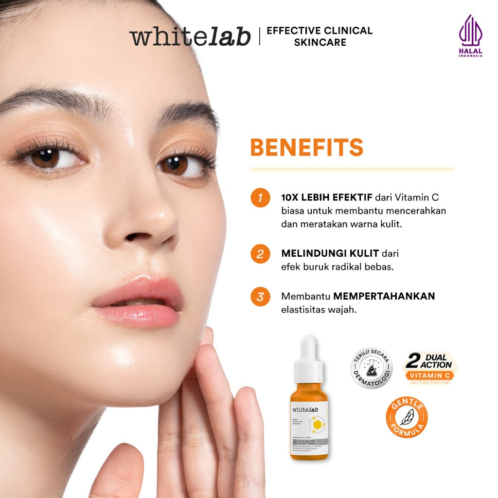 Whitelab Serum Vitamin C Glow Booster - Antioksidan Tinggi untuk Kulit Cerah dan Glowing C-Dose+ dengan NIO-VCS