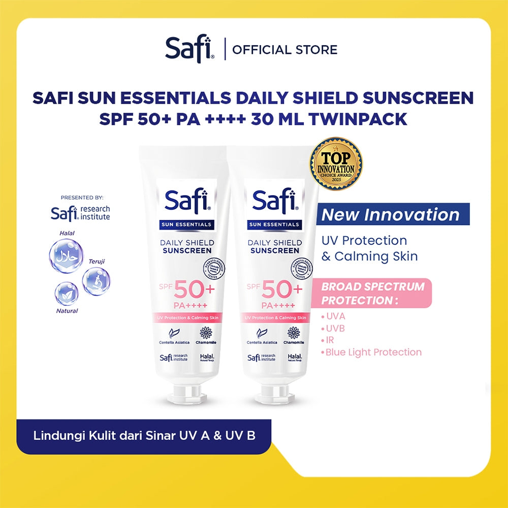 [MUST HAVE] Combo Sunshield Protection - Safi Sun Essentials Daily Shield Sunscreen SPF 50+ PA ++++ 30 ml (Twinpack)