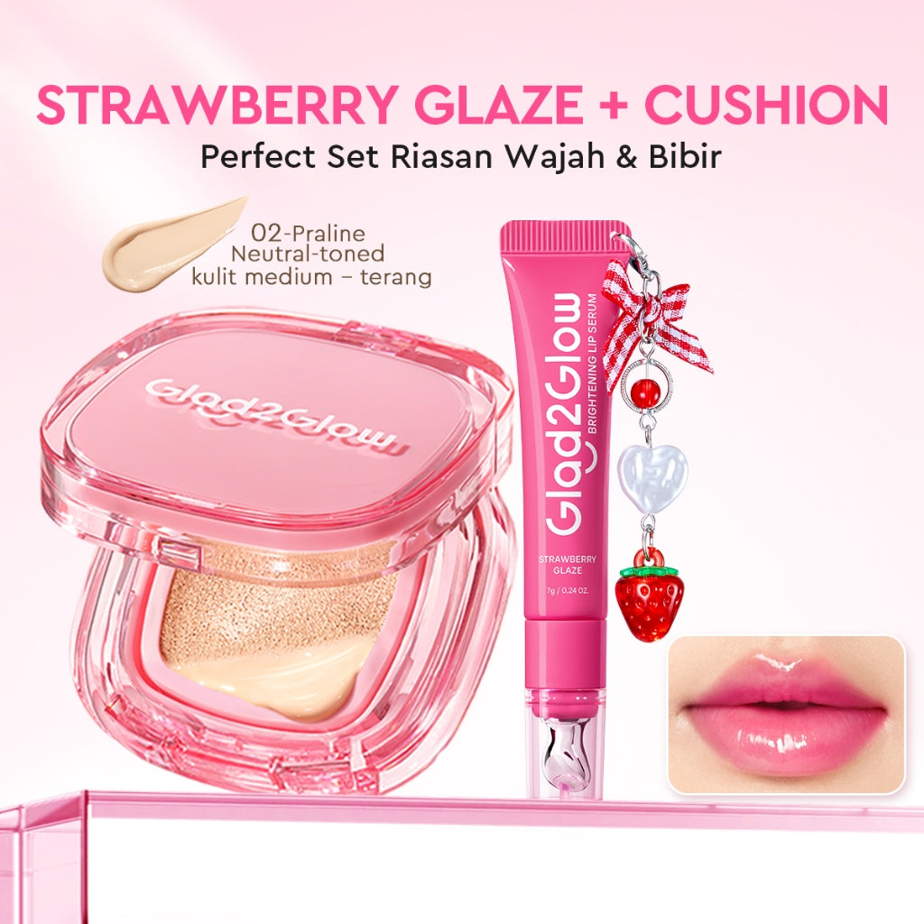 Glad2Glow Perfect Cover Cushion Foundation Waterproof Make Up Setting Concealer BB Cream Tahan Lama Hingga 12 Jam Hasil Akhir Glowing Dan Menyatu Dengan Warna Kulit Tekstur Ringan Di Wajah Full Coverage Velvet To Matte g2glow official store