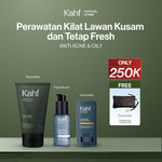 [KAHF BUNDLE 3IN1 PAKET PERAWATAN WAJAH : SKINCARE HEMAT WAKTU UNTUK COWOK YANG MAU BEBAS KUSAM] Paket Perawatan Kilat Lawan Kusam & Tetap Fresh (Face Wash + Serum + Sunscreen Stick) - Suitable for Daily Use