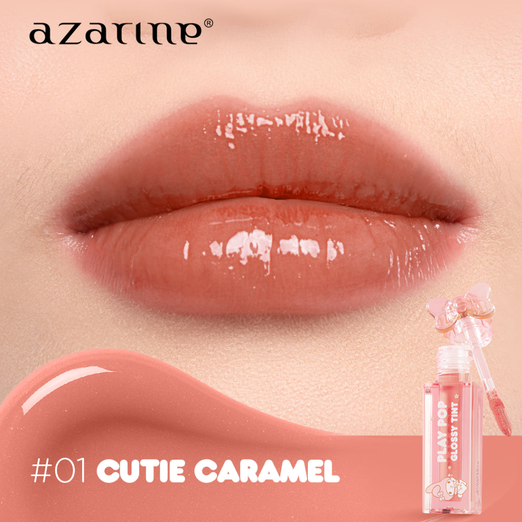 Azarine Sharp & Shine [2 PCS] Intense Bold Starliner Eyeliner Hitam Longlasting Waterproof Anti Luntur/High Up! Lashting Mascara + Play Pop Glossy Tint Liptint Glossy Tahan Lama Extra Moisturizing Hyaluronic Acid Peptide Melembabkan Menutrisi Bibir Kering