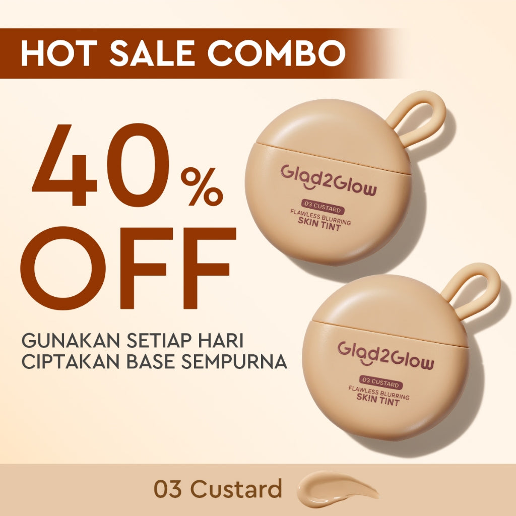 [NEW LAUNCH] Glad2Glow FLAWLESS BLURRING SKIN TINT 30G Concealer Foundation Bedak padat Make up Lightweight Coverage Long-lasting 12-Hour Soft-Focus Flawless Skin oil-control  Bio-Mimetic Film Technology Squalane Care g2glow official store