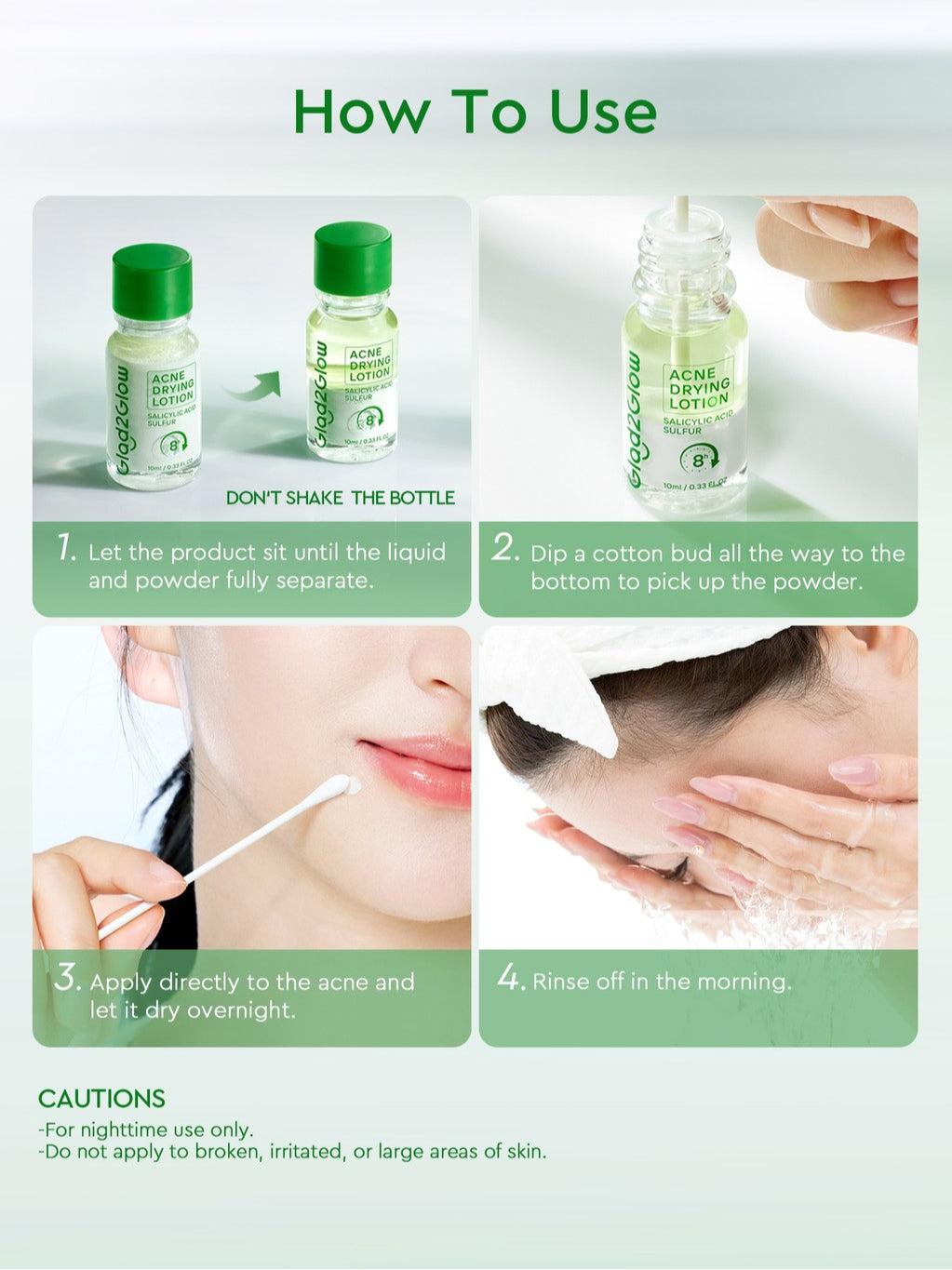 GLAD2GLOW Acne Drying Lotion Mengeringkan Jerawat 8 Jam Dengan Sulfur BHA & Bahan Alami Instant Acne Care Acne Gel Patch Spot Jerawat Serum Moisturizer Acne Skincare Wajah face wash facial Salicylic Acid Niacinamide g2glow official store