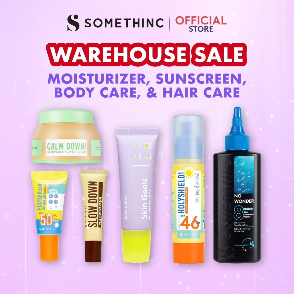 [WAREHOUSE SALE] SOMETHINC Moisturizer, Sunscreen, Hair & Body Care (Calm Down! Skinpair R-Cover Cream, Holyshield! UV Watery Sunscreen Gel SPF 50+ PA++++, Manuka Sugar Wax Home Kit, Game Changer Tripeptide Eye Concentrate Gel, pH Restore Hair Vinegar)