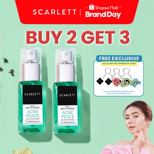 Scarlett Whitening Aqua Reset & Barrier Acne Peace Gel Moisturizer 5% Heartleaf Salicylic Acid - pelembab wajah untuk kulit berminyak dan berjerawat with Heartleaf dan Salicylic Acid