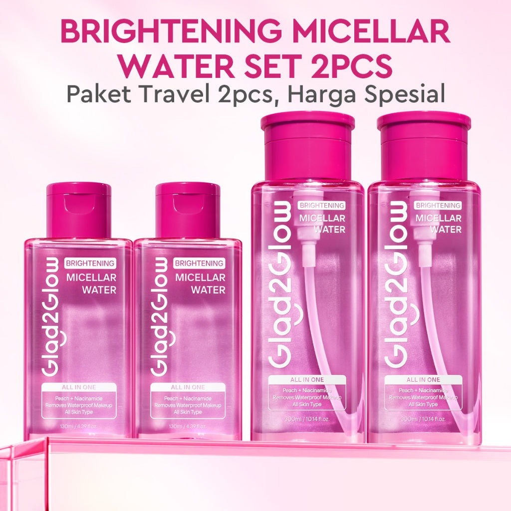 [NEW LUNCH] Glad2Glow Brightening Micellar Water 300ml Untuk Semua Kulit Lembut Cepat Menghapus Makeup & Mencerahkan kulit Penghapus Makeup Waterproof Hapus Riasan Tahan  dan Tanpa Iritasi g2glow official store