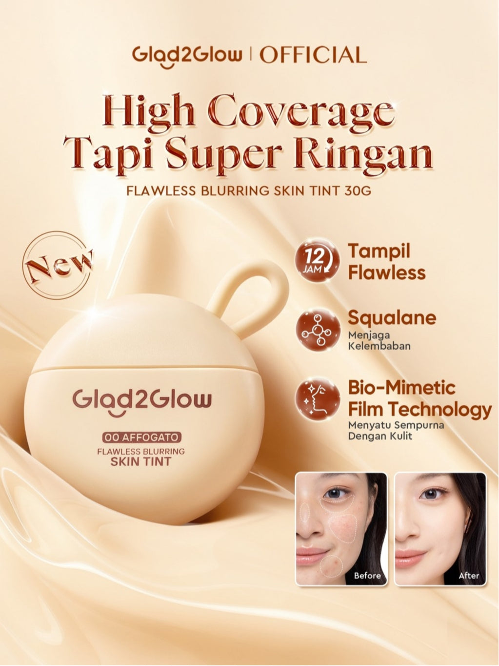[NEW LAUNCH]Glad2Glow Natural Glowing Set Bundle 4in1-Brightening Moisturizer+Cleanser+lip serum+skin tint 10%Niacinamide skincare paket pembersih perawatan kulit mencerahkan warna kulit pelembab wajah all in 1g2glow official store